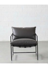 Resim Sller Klas Model Metal İskeletli Portatif Berjer , Antrasit Suni Deri Döşemeli Portatif Berjer Antrasit - Gri 