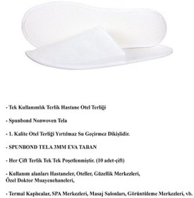 Resim ayliz plast&ambalaj 10 Adet Tek Kullanımlık Otel Terliği Çiftli Beyaz Çift Ambalajlı 