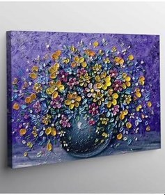 Resim StellaStore Mavi Çiçekler Yağlıboya,60 X 90 