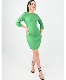 Resim Koza Butik Kadın Düğme Detaylı Elbise 5202-24 001 