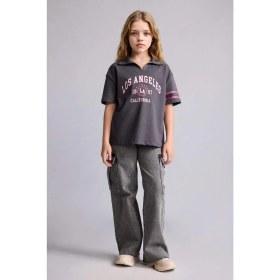 Resim DeFacto Wide Leg Kargo Geniş Paça Jean Antrasit Pantolon Kız Çocuk E7879A825AU 