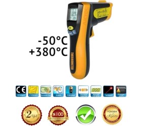 Resim Dark Iı Kızılötesi Lazerli Sıcaklık Ölçer -50 380°C 