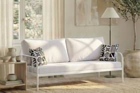 Resim Argimo Sofia Kırlentli Minderli Metal Karyola - 90x190 / Siyah / Antrasit 