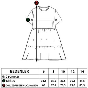 Resim Toontoy Kız Çocuk Büzgü Detaylı Baskılı Elbise Gri Melanj 