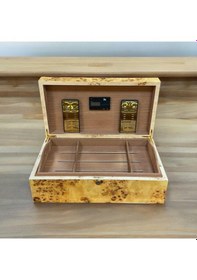 Resim Lubinski İtaly Sedir Humidor Puro Kutusu Mapa Kavak 200's Cigarspa Elektronik Nemlendirme 