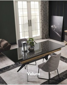 Resim Grand Yemek Odası Takımı Yemek Masası + 4 Adet Sandalye Gri 