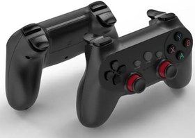 Resim Coverzone Çift Josystick 2.4G Kablosuz Oyun Kolu PC Uyumlu Pilli Joystick Wireless GamePad USB Dongle Bağlantı Kaymaz Tasarım 0019 Siyah (0019 - Çiftli Siyah) 