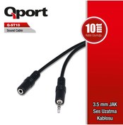 Resim Qport Qst-10 3 5Mm Jak 10Mt Ses Uzatma Kablosu 