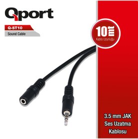 Resim Qport Qst-10 3 5Mm Jak 10Mt Ses Uzatma Kablosu 
