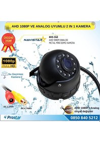 Resim Ahd 1080p Ve Analog Cvbs Pal Dönüştürülebilir Gece Görüşlü Mini Metal Dome Araç Kamerası 