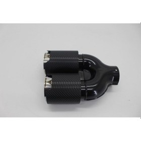 Resim Akrapoviç Çiftli Karbon Egzoz Ucu Cubra R 2x90 Parlak Sağ 