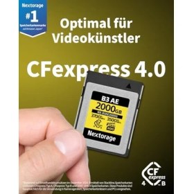 Resim Nextorage Japon Üretici Cfexpress 4.0 Tip B Hafıza Kartı Maksimum Okuma Hızı 3900MB/S Yazma Hızı 3600MB/S NX-B3AE Cf Express 4.0 Typeb Nextstorage (1000GB) 
