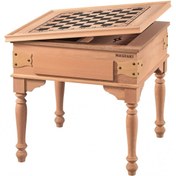 Resim Masif Art Valentin Küçük Torna Tavla Sehpa Cilasız Ham Ahşap 