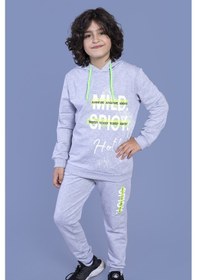 Resim Toontoy Kids Toontoy Erkek Çocuk Kapüşonlu Baskılı Eşofman Takımı Lacivert 