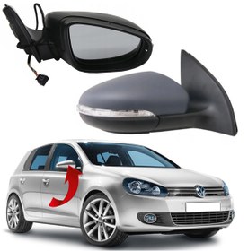 Resim Gkl Vw Golf 6 Uyumlu Sağ Ayna Komple 2009-2012 5K0857508Ad 