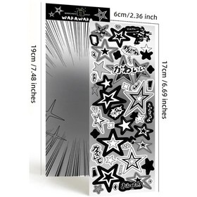 Resim Karalama Defteri Kırtasiye Yıldız Süslü Çıkartmalar Dergisi Planlayıcısı Deco Etiket Kore Etiket Sanat Diy El Sanatları Albümü Parlak Sarı 