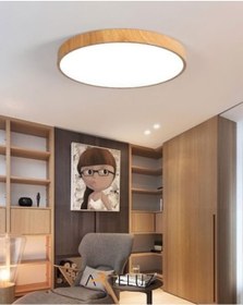 Resim Arteluz Ahşap Görünümlü Metal Tavan Led Avize27 Ahşap 