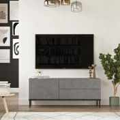 Resim Robin Home Diego Tv Ünitesi Tv Sehpası Metal Ayaklı 120CM Beton-Siyah Dg5-Rl 