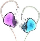 Resim KZ EDC Kulak İçi Monitörler, HiFi Stereo Sahne/Stüdyo IEM Kablolu Gürültü İzolasyonlu Spor Kulaklıklar/Kulaklıklar/Müzisyen Audiophile için Çıkarılabilir Kablo ile Kulaklıklar (Mic olmadan, Mavi ve 