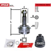 Resim MGA 70775 Aks Kafası Dış Yaris 06-11 1.3 16V Fransa Montaj 26×20×56 