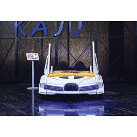 Resim Kaju CarBed Kaju Moon Aero Full Arabalı Yatak Beyaz Kumandalı Işık Ve Ses Sistemli Çocuk Karyolası 