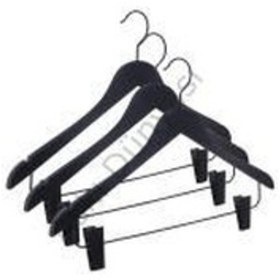 Resim Nyn Ahşap Mandallı Elbise Askısı Siyah Renk 100 Adet Diğer 