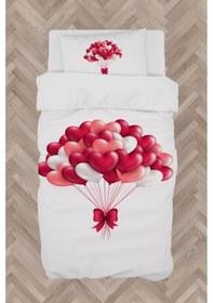 Resim Mekta Home Bebek Ve Çocuk Odası Fiyonklu Kalpli Balon Desenli Nevresim Takımı 