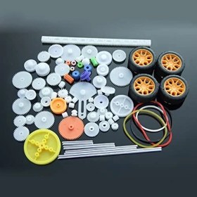 Resim Larskas 78 Parça Plastik Dişli Seti Tekerlek Çark Mil Lastik Kremayer Rc Oyuncak Robot Araba Motor Aksesuar Yedek Parça 