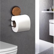Resim Okyanus Home Ahşap Desenli Magic Fix Sihirli Yapışkan Siyah Lux Wc Kağıtlık MGS-708W 