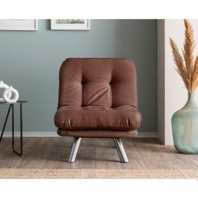 Resim Pafu Hippo Tekli Yataklı Koltuk Keten - Açık Kahverengi Açık Kahverengi 