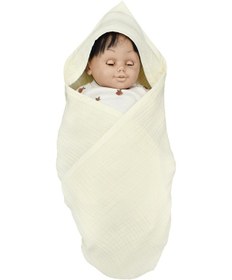 Resim Ezh 1207 %100 Pamuklu 4 Kat Bebek Banyo Havlusu 92 x 82 CM Krem 