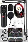 Resim Lastvoice BM800 Titanium Set Efektli Ses Kartı Mikrofon Kulaklık Stand Kayıt Canlı Yayın (Pc ve Telefon) 