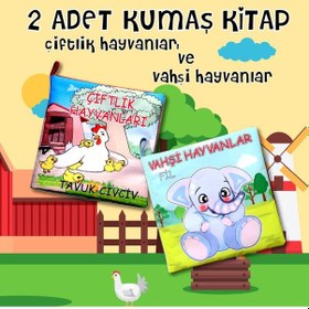 Resim 2 Kitap Tox Çiftlik Hayvanlar ve Vahşi Hayvanlar Kumaş Sessiz Kit 
