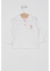 Resim U.S. Polo Assn. U.s. Polo Assn Lisanslı Classic Krem Bebek Uzun Kol Yakalı Sweatshirt Krem 