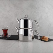 Resim Mena Rise Modern Mini Küçük Boy 0.8-1.6 Lt. Paslanmaz Çelik Çaydanlık Takımı 1080055 