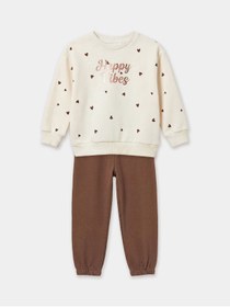 Resim LC Waikiki NEVAVM Farkıyla Baskılı Kız Çocuk Sweatshirt ve Eşofman Altı 