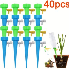 Resim 20/40-Paket Ayarlanabilir Akış Kontrol Valfleri, Polipropilen, Bitki Damlama Sulama için, PP Kendi Kendine Sulama Spikesi İç Mekan Bitkileri ve Tatil Sulama için, Evrensel Şişe Adaptörü Damlama Sistemi, Saksı Bitkileri için Su Tasarrufu Bahçe Araçları 
