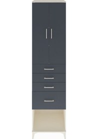 Resim Hyperion Dolap 3 Raflı 4 Çekmeceli 2 Kapaklı 60x44x243 Aytaşı-antrasit Aytası 