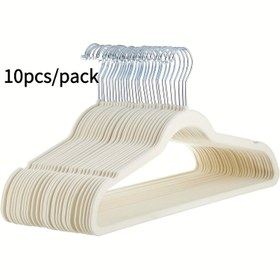 Resim 10 Adet/Pak Polar Askı Kurutma Asısı Sihirli Raf Kırışmaz Yetişkin Plastik Askı Çok Yük Taşıyıcılığa Sahip, Giysi Saklama Sihrini İçeren Kaydırmaz, İz Bırakmayan Kalınlaştırılmış Ideal Depolama Askısı 