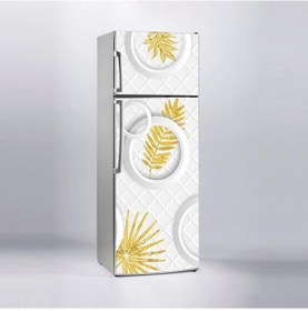 Resim Buzdolabı Sticker Kaplama Dolap Kaplama Etiketi 3D Altın Yaprak 