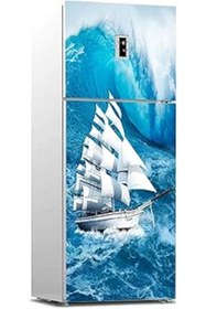 Resim NETWORK ART Buzdolabı Sticker Kaplama Dolap Kaplama Etiketi Yelkenli Deniz 
