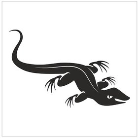 Resim Kertenkele Folyo Sticker 50cm Uzunluk Siyah 