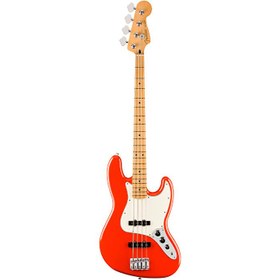 Resim Fender 0140482558 Player II Jazz Bass Gitar (Coral Red) | Akçaağaç Klavye Alnico V Single-Coil Manyetikler ve Hızlı Sap 