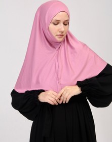 Resim manolyaşal islamic hijab Pratik Eşarp Peçeli-peçesiz Hazır Türban Sufle Pembe 