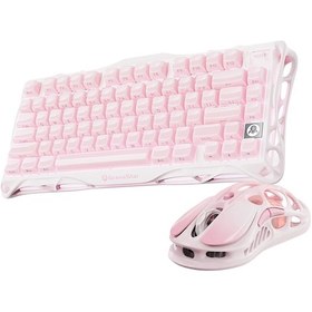 Resim Gravastar Mercury K1+m1 Pro Kablosuz Rgb Işıklı Mekanik Q Gaming Klavye Ve Optik Mouse Seti, Sakura Optik 