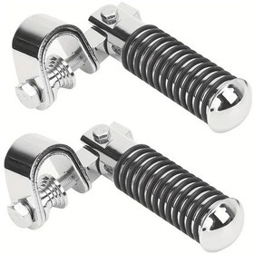 Resim Cloudstore Vintage Alüminyum Pedal: Ayarlanabilir Katlanır Dayanıklı Plaka Kaplama Yaylı Scooter Motor 