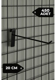 Resim 20 Cm 450 Adet Siyah Tel Pano Kancası Raf Askısı Siyah 