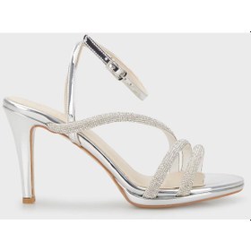 Resim Lela Taşlı Topuklu Abiye Bayan Ayakkabı 3475871733 Lame 