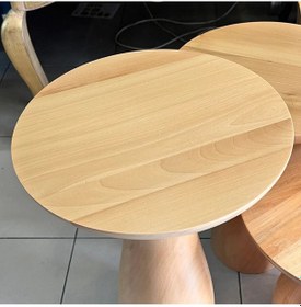 Resim Ahşap 3 Lü Set Fitilli Mantar Yan Sehpa Modern Fiskos / Çiçeklik / Zigon Sehpa Ahşap 