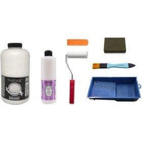 Resim Cadence 2 Litre Eskimiş Beyaz Boya 500Ml Parlak Vernik Set (537000922) 